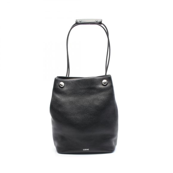 Loewe PEBBLE Hobo Shoulder Bag Leather Black - Picture 1 of 4